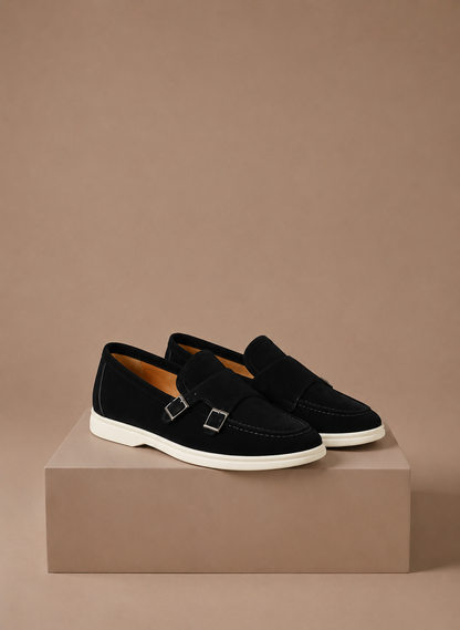 Komfrt Men's Lightweight Suede Loafers – Black