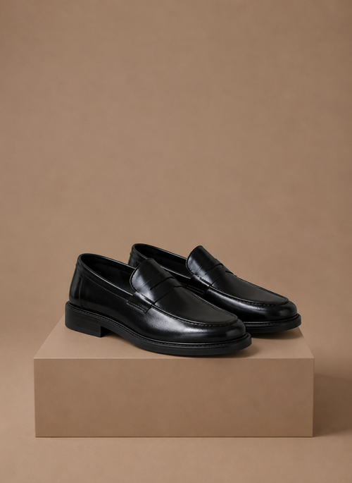 Komfrt Men's Classic Penny Loafers – Black