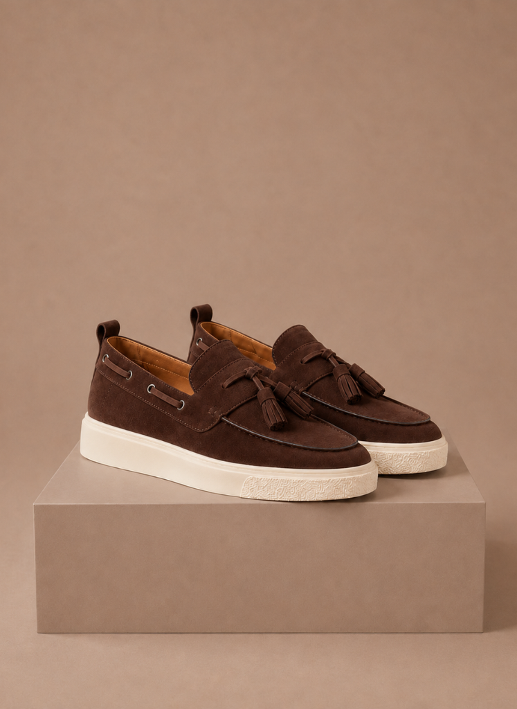Komfrt Men's Tassel Loafer Sneakers – Brown
