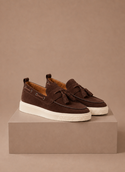 Komfrt Men's Tassel Loafer Sneakers – Brown