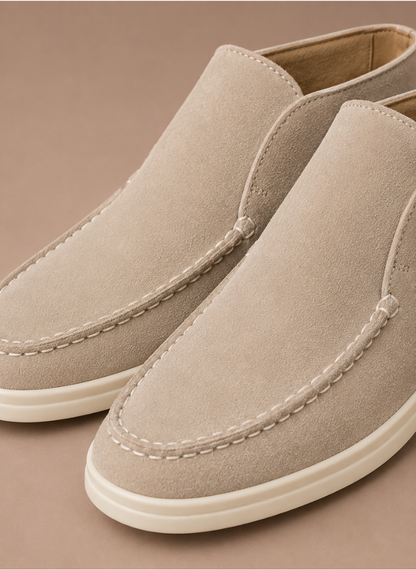 Komfrt Men's Suede Moc-Toe Ankle Loafers