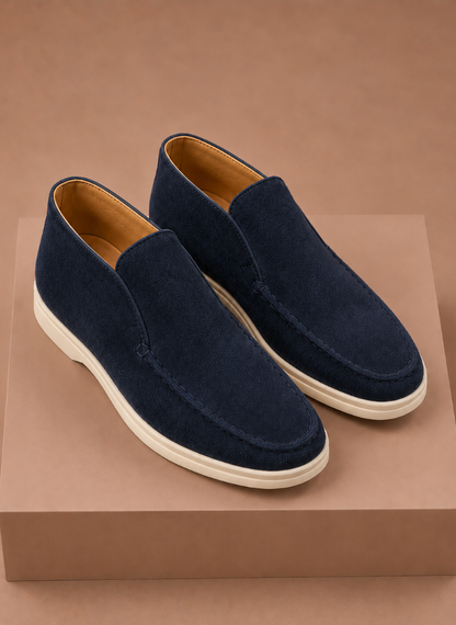 Komfrt Men's Suede Moc-Toe Ankle Loafers