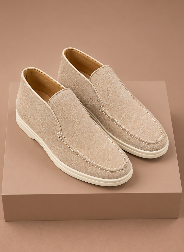 Komfrt Men's Suede Moc-Toe Ankle Loafers