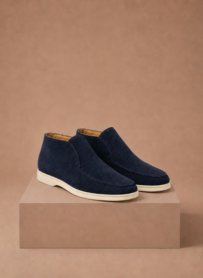 Komfrt Men's Suede Moc-Toe Ankle Loafers