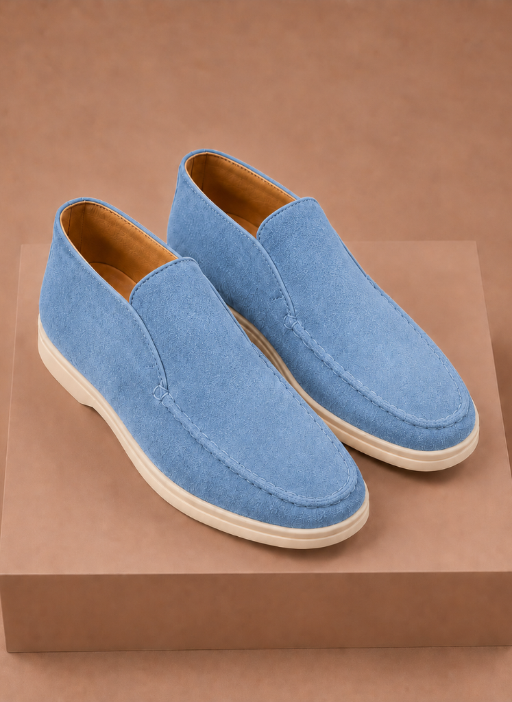 Komfrt Men's Suede Moc-Toe Ankle Loafers