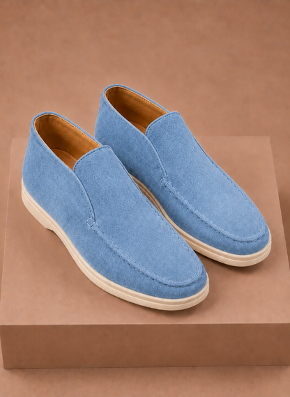 Komfrt Men's Suede Moc-Toe Ankle Loafers