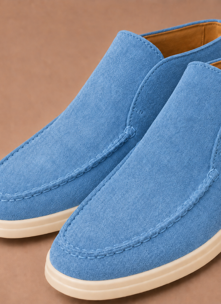 Komfrt Men's Suede Moc-Toe Ankle Loafers