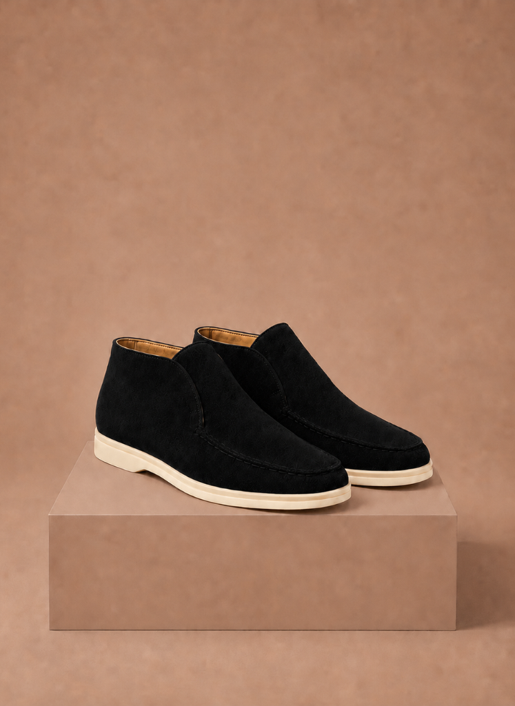 Komfrt Men's Suede Moc-Toe Ankle Loafers