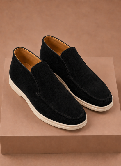 Komfrt Men's Suede Moc-Toe Ankle Loafers