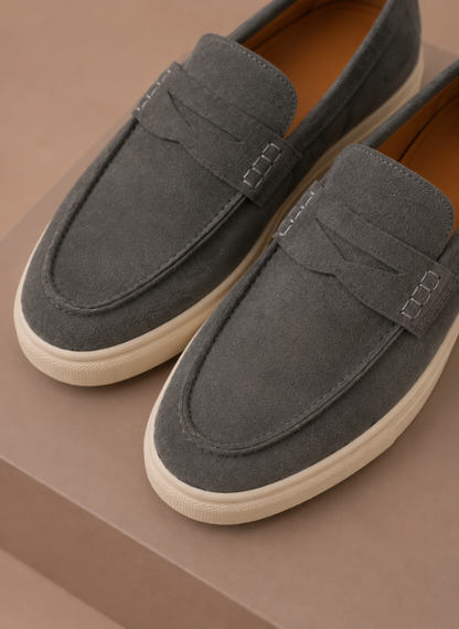 Komfrt Men's Lightweight Suede Penny Loafers