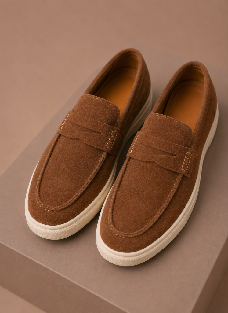 Komfrt Men's Lightweight Suede Penny Loafers