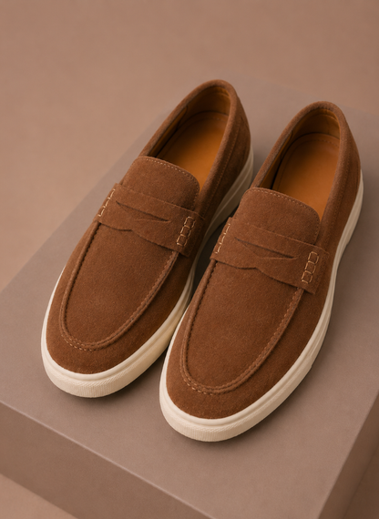 Komfrt Men's Lightweight Suede Penny Loafers
