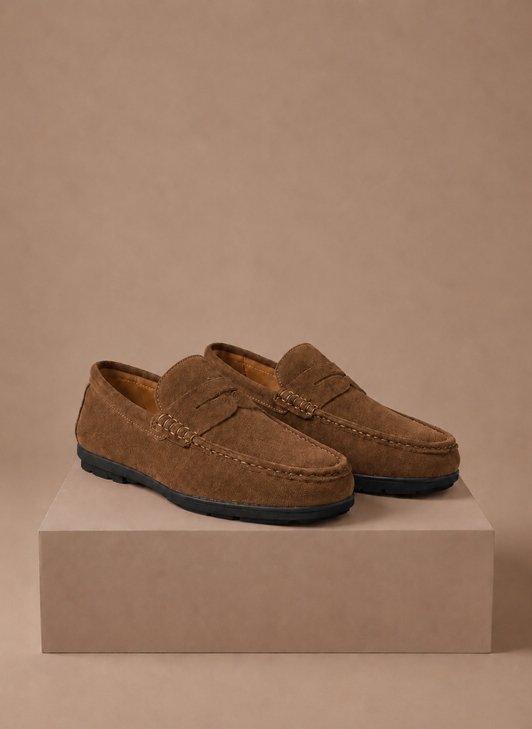 Komfrt Men's Suede Driving Loafers – Brown