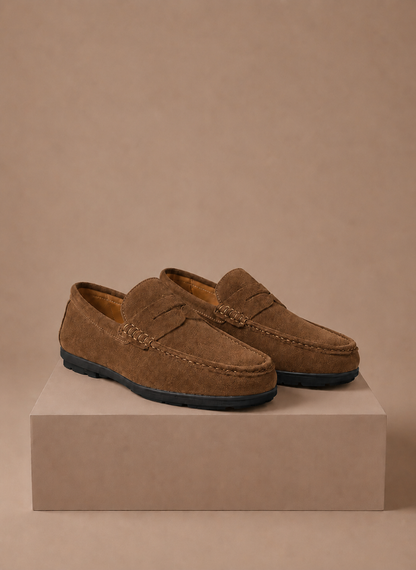 Komfrt Men's Suede Driving Loafers – Brown