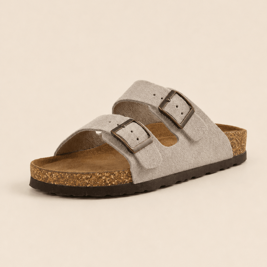 Komfrt Suede Sandals – Earl Grey