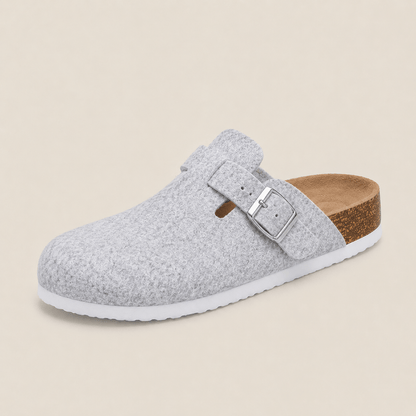 Komfrt Felt Clog Slippers – Light Grey