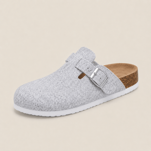 Komfrt Felt Clog Slippers – Light Grey