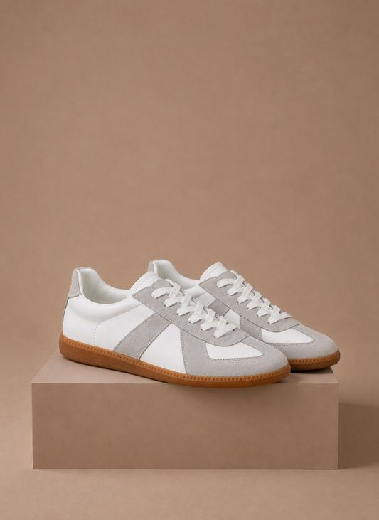 Komfrt Men's Low-Top Suede Sneakers – White