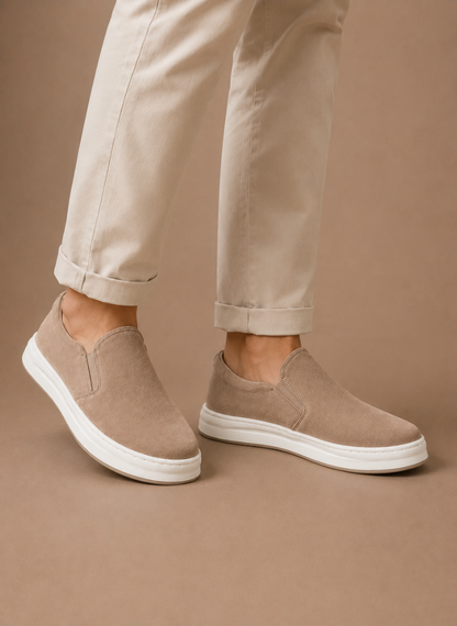 Komfrt Men's Elastic Suede Slip-On Sneakers