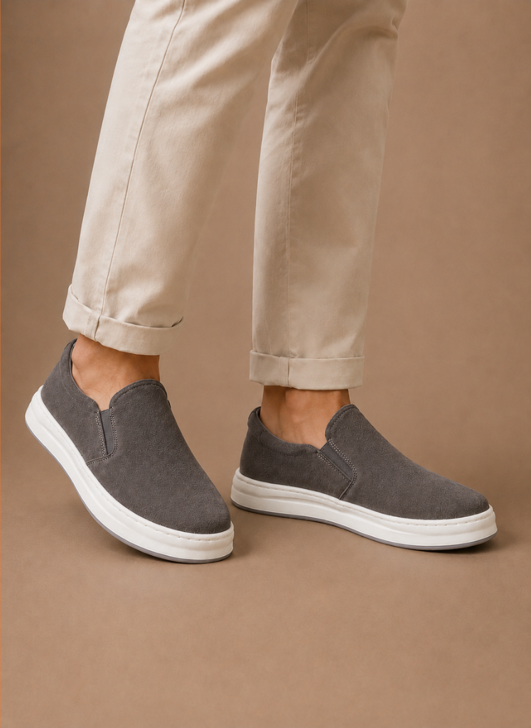 Komfrt Men's Elastic Suede Slip-On Sneakers