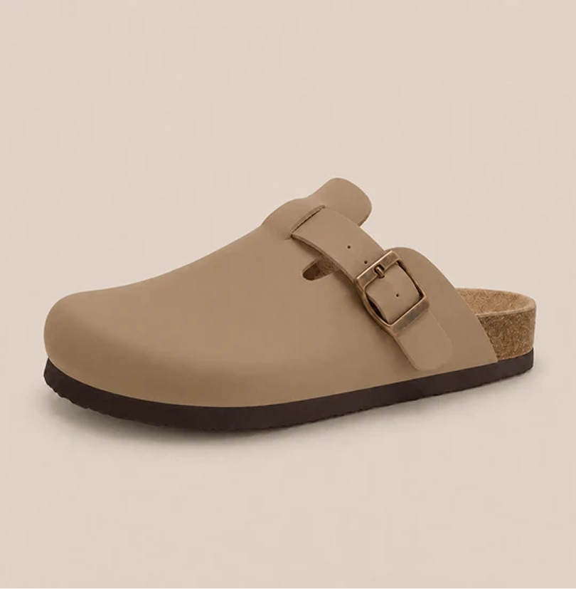 Komfrt Vegan Leather Clogs – Tan