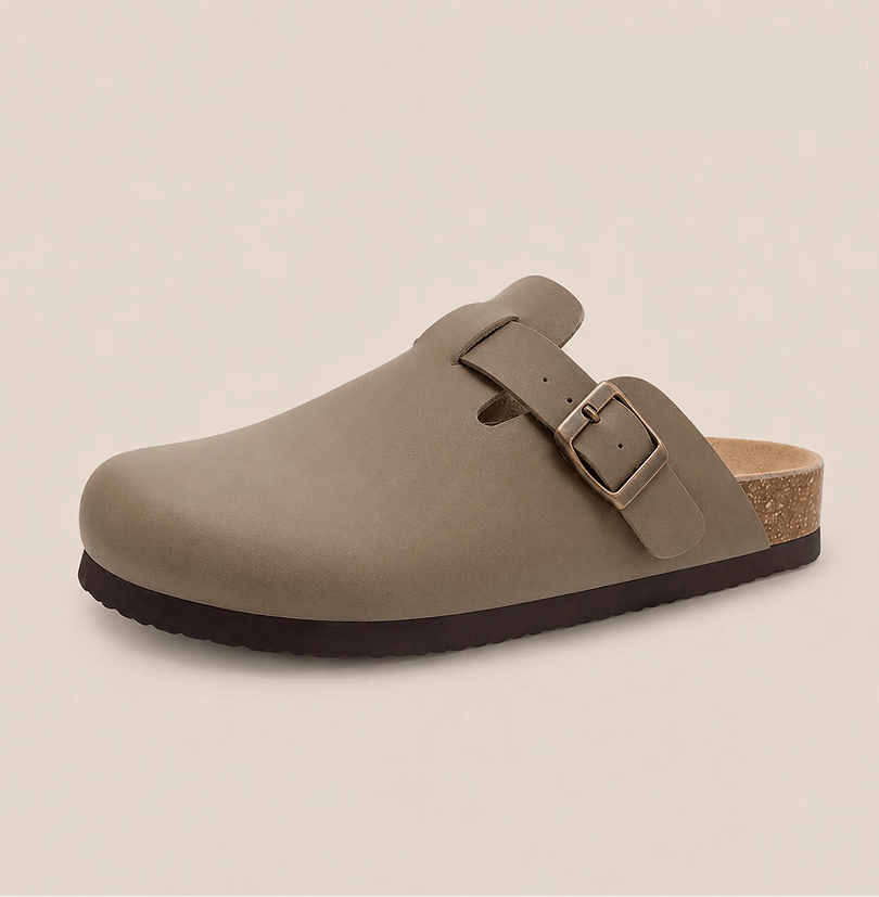 Komfrt Vegan Leather Clogs – Brown