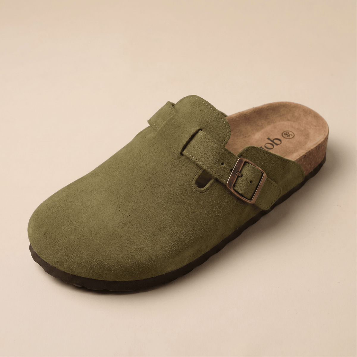 Komfrt Suede Clogs – Army Green