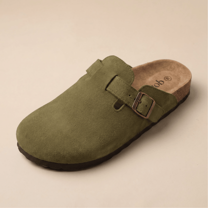 Komfrt Suede Clogs – Army Green