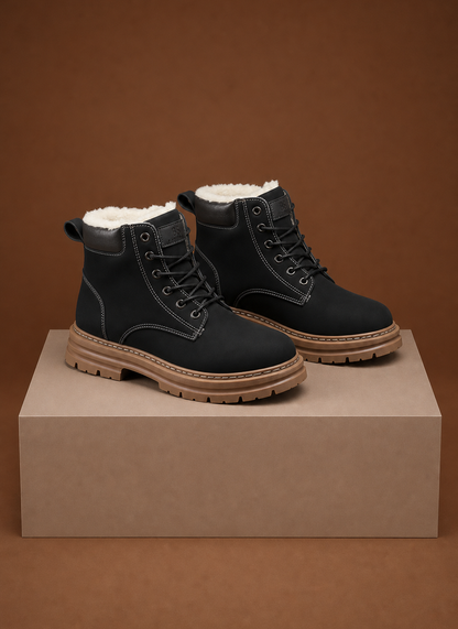 Komfrt Men's Warm-Lined Winter Boots – Black