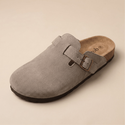 Komfrt Suede Clogs – Coffee