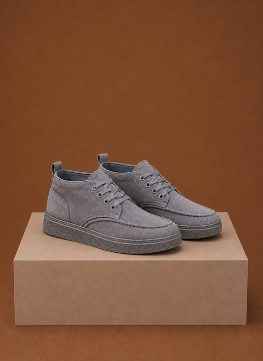Komfrt Men's Casual Lace-Up Sneakers – Grey