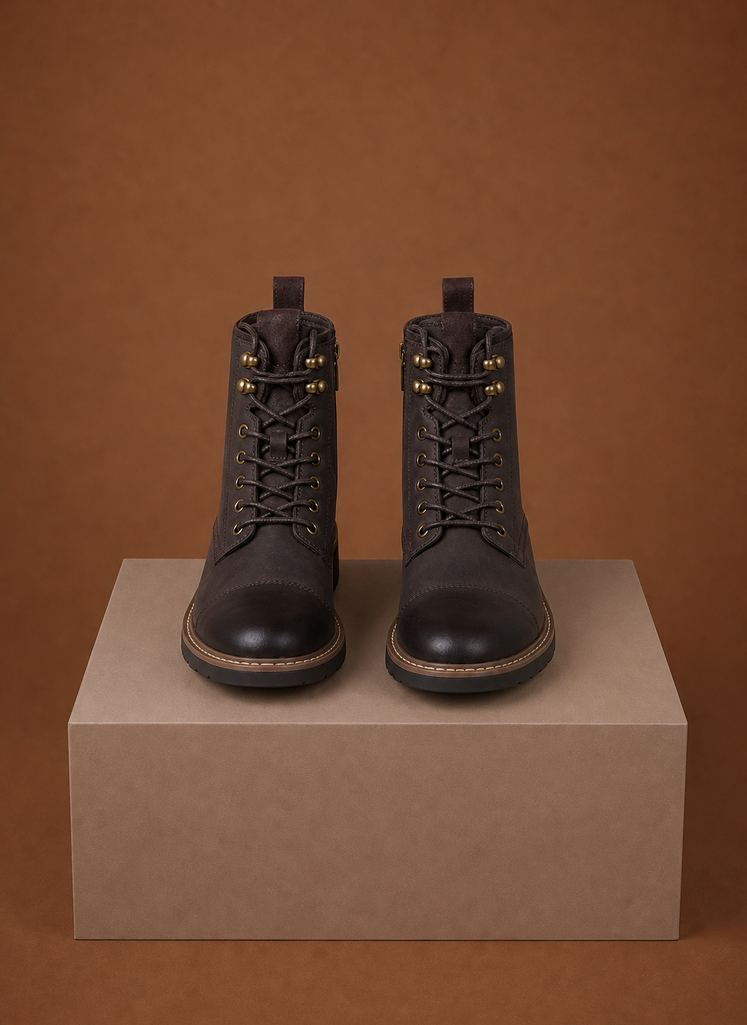 Komfrt Men's Lace-Up Combat Boots
