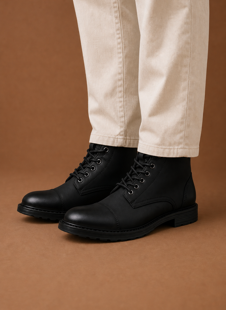 Komfrt Men's Lace-Up Combat Boots