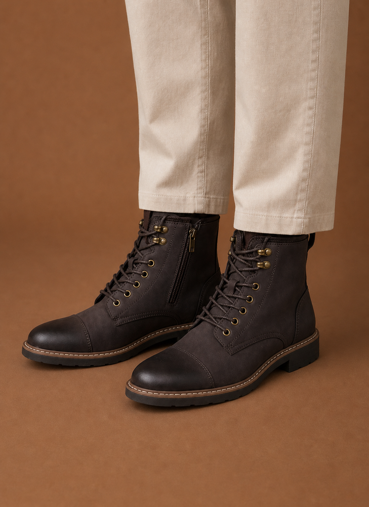Komfrt Men's Lace-Up Combat Boots
